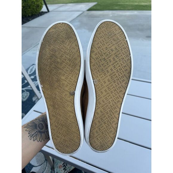 Nine West Orenda Fabric Embellished Slip On Sneakers - Size 8.5 - Mustard Yellow - Picture 11 of 11